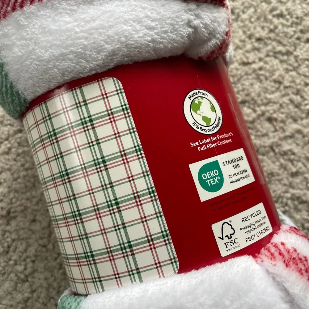 Holiday Time Printed Plush Throw Fuzzy Blanket 50x60